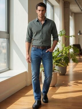 EUC Zegna Sport Size 38" Comfort Blue Denim 9,5 oz Blue Jeans!!